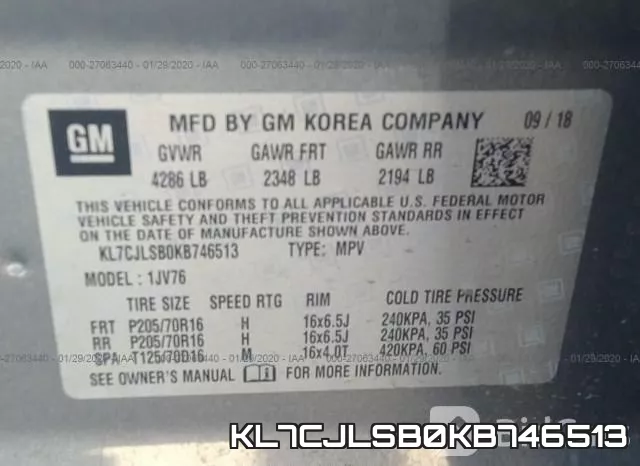 KL7CJLSB0KB746513 фото 10
