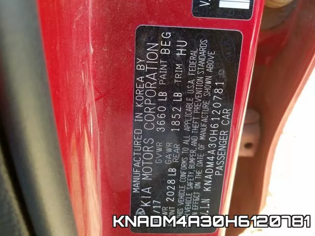 KNADM4A30H6120781 фото 2
