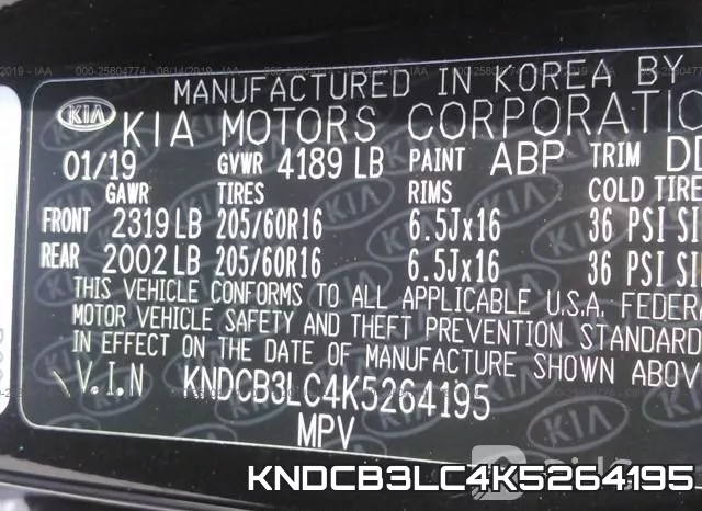 KNDCB3LC4K5264195 фото 10