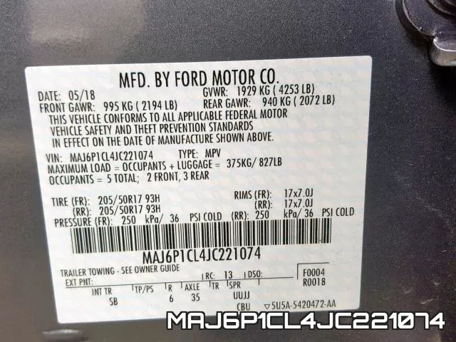 MAJ6P1CL4JC221074 фото 2