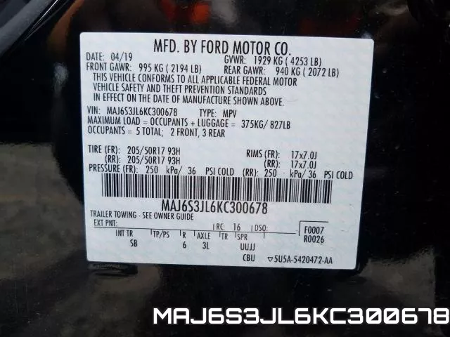 MAJ6S3JL6KC300678 фото 2