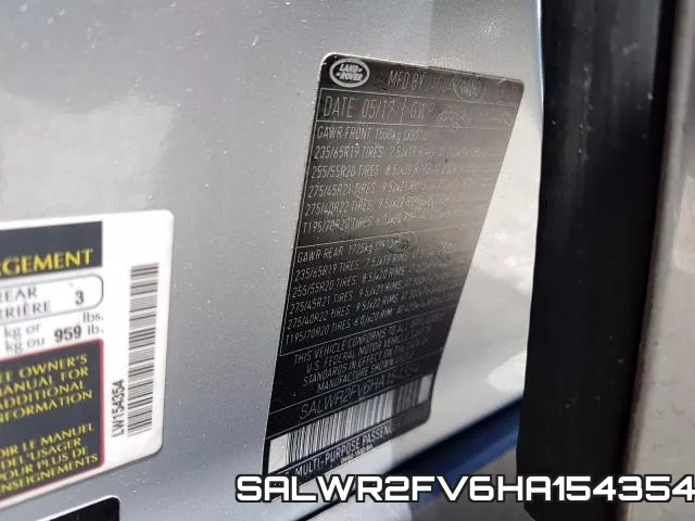 SALWR2FV6HA154354 фото 2