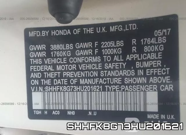 SHHFK8G73HU201621 фото 10