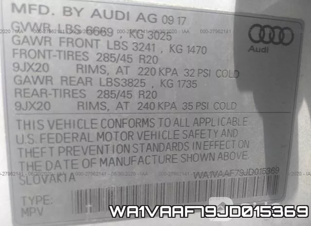 WA1VAAF79JD015369 фото 10