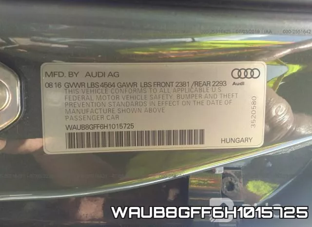 WAUB8GFF6H1015725 фото 10