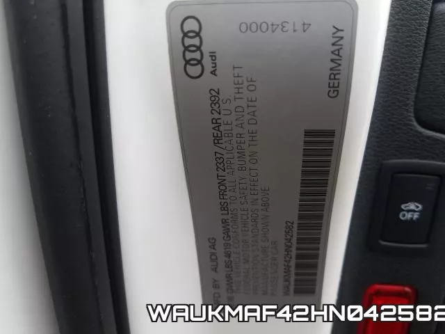WAUKMAF42HN042582 фото 2