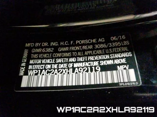 WP1AC2A2XHLA92119 фото 2
