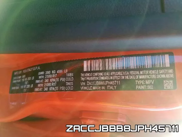 ZACCJBBB8JPH45711 фото 2