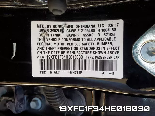 19XFC1F34HE018030 фото 2