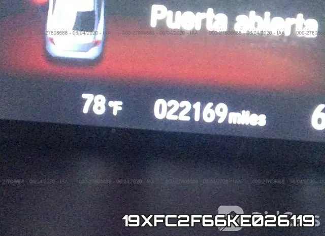 19XFC2F66KE026119 фото 8
