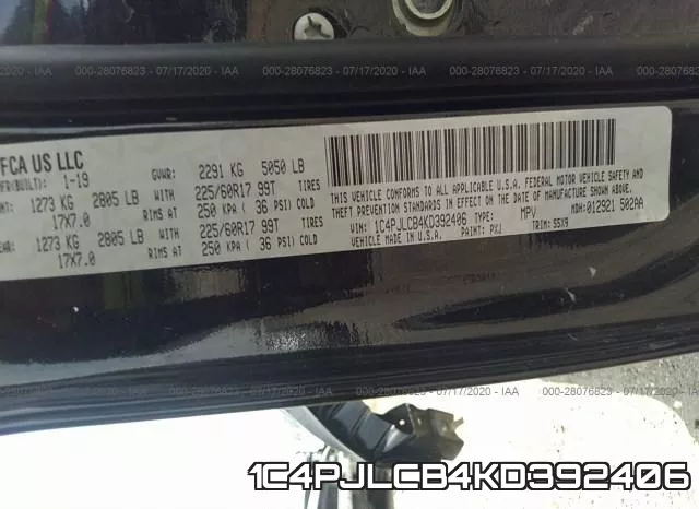 1C4PJLCB4KD392406 фото 10