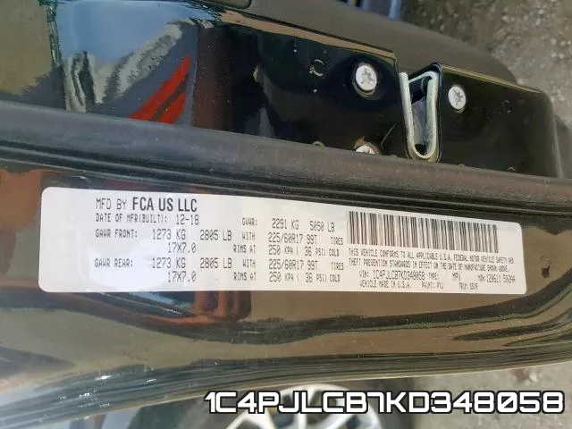 1C4PJLCB7KD348058 фото 2