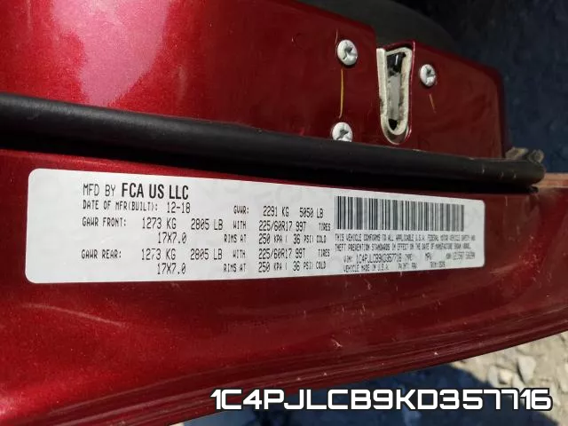 1C4PJLCB9KD357716 фото 2