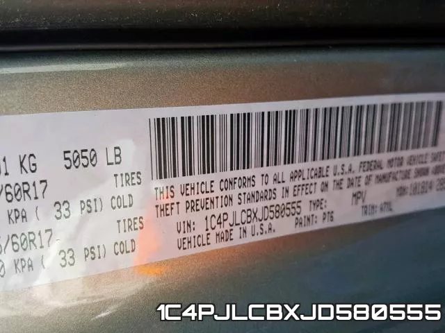 1C4PJLCBXJD580555 фото 2