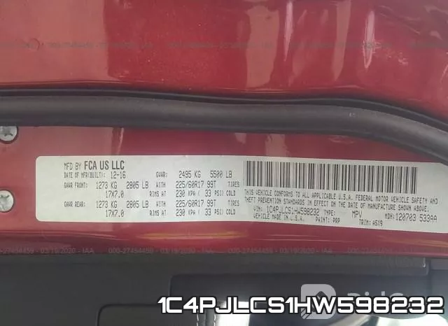 1C4PJLCS1HW598232 фото 10