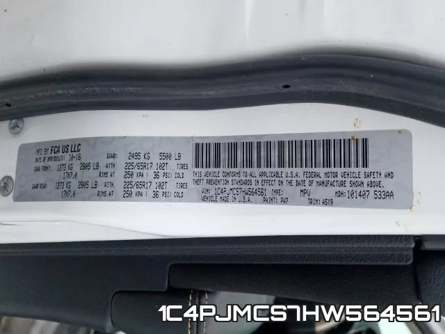 1C4PJMCS7HW564561 фото 2