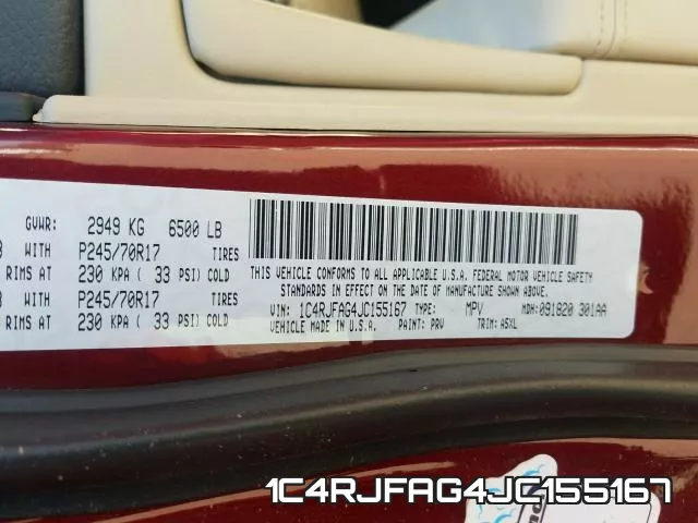 1C4RJFAG4JC155167 фото 2
