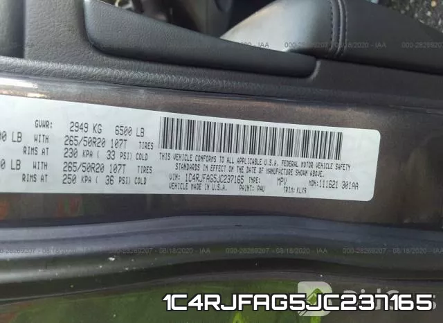 1C4RJFAG5JC237165 фото 10