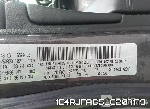1C4RJFAG5LC207179 фото 10