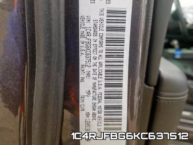1C4RJFBG6KC637512 фото 2