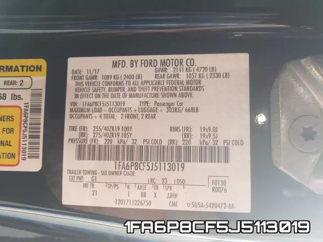 1FA6P8CF5J5113019 фото 2