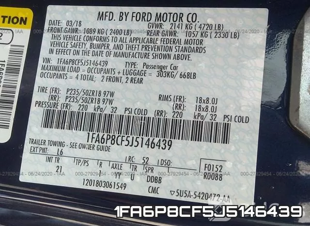 1FA6P8CF5J5146439 фото 10