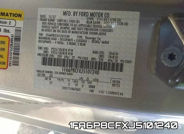 1FA6P8CFXJ5101240 фото 10