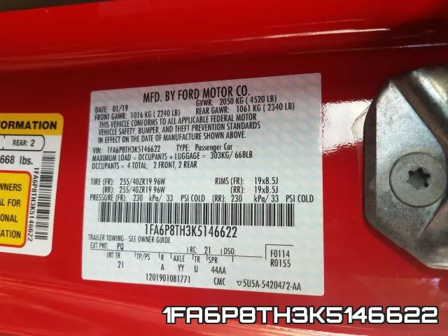 1FA6P8TH3K5146622 фото 2