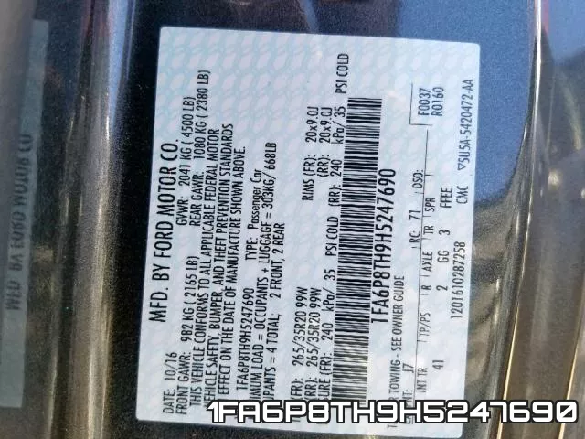 1FA6P8TH9H5247690 фото 2