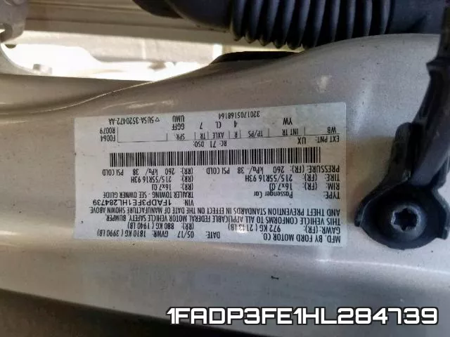 1FADP3FE1HL284739 фото 2