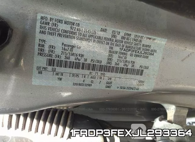 1FADP3FEXJL293364 фото 10
