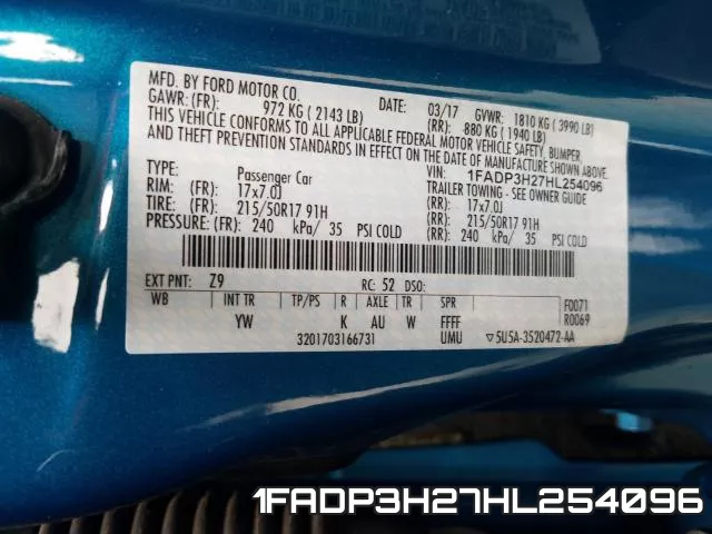 1FADP3H27HL254096 фото 2