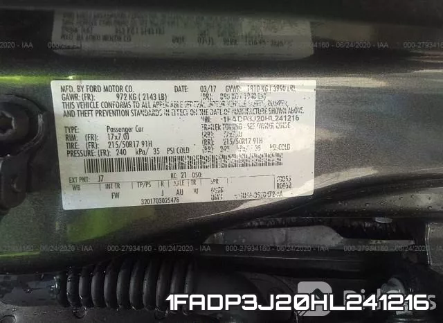 1FADP3J20HL241216 фото 10
