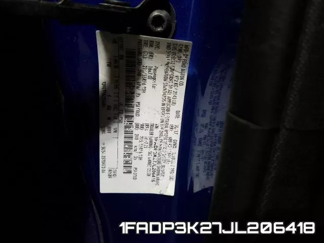 1FADP3K27JL206418 фото 2