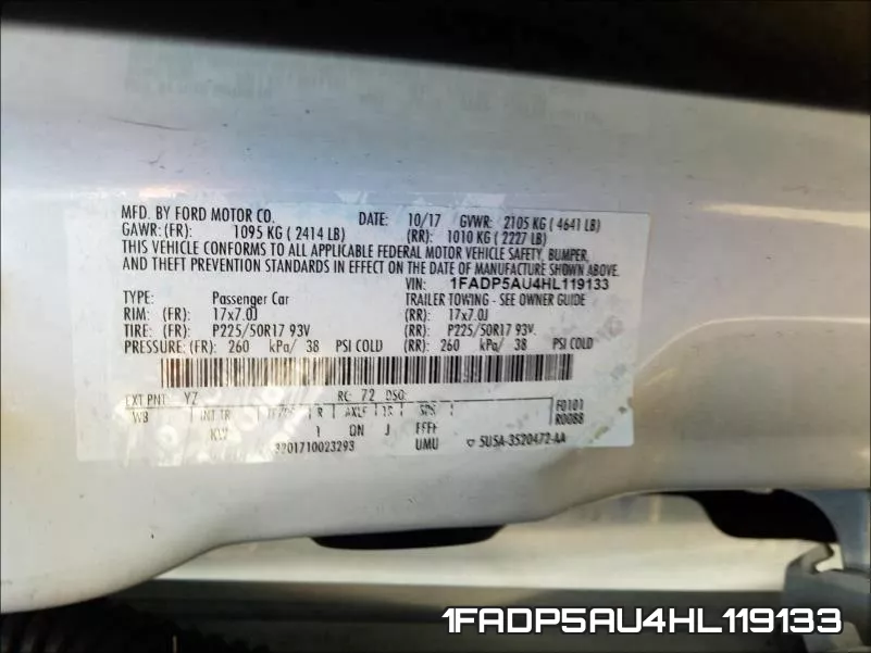 1FADP5AU4HL119133 фото 2