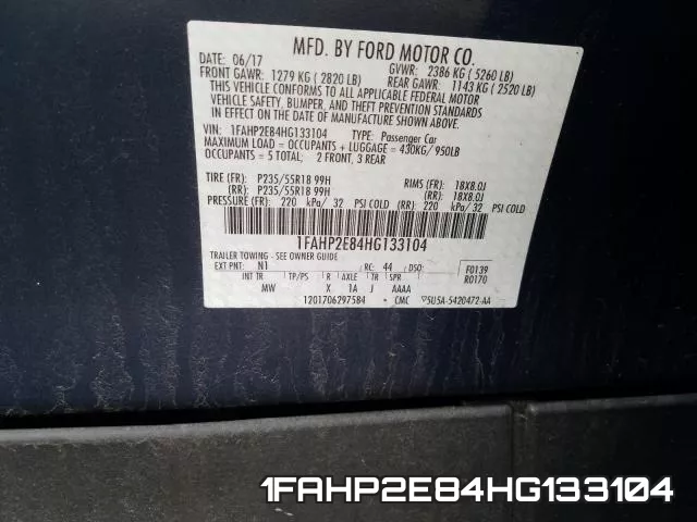 1FAHP2E84HG133104 фото 2