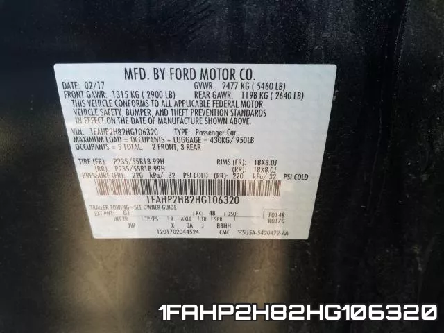 1FAHP2H82HG106320 фото 2