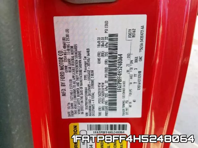 1FATP8FF4H5248064 фото 2