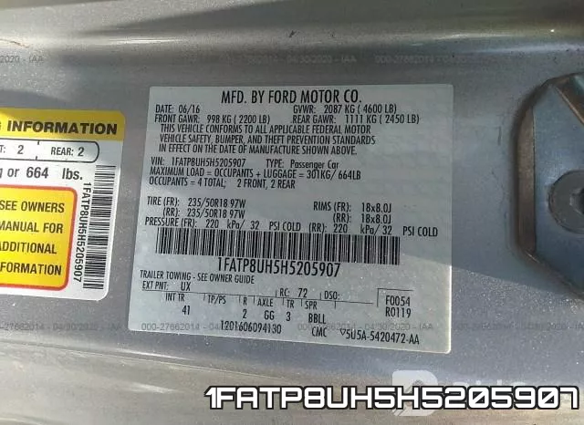 1FATP8UH5H5205907 фото 10