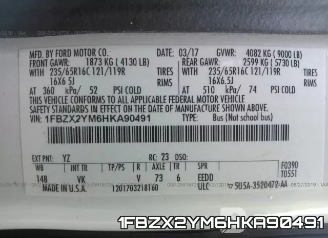 1FBZX2YM6HKA90491 фото 10
