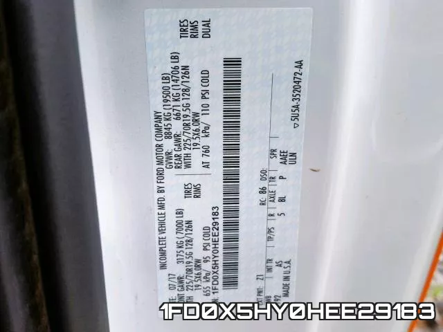 1FD0X5HY0HEE29183 фото 2