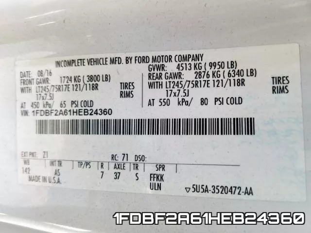 1FDBF2A61HEB24360 фото 2