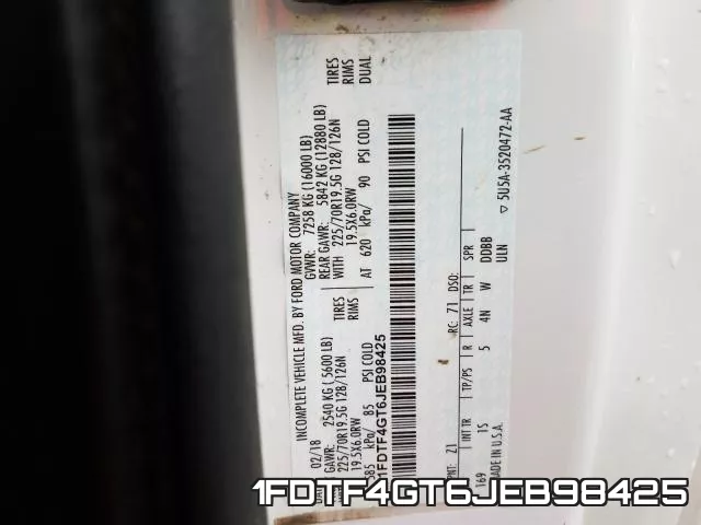 1FDTF4GT6JEB98425 фото 2