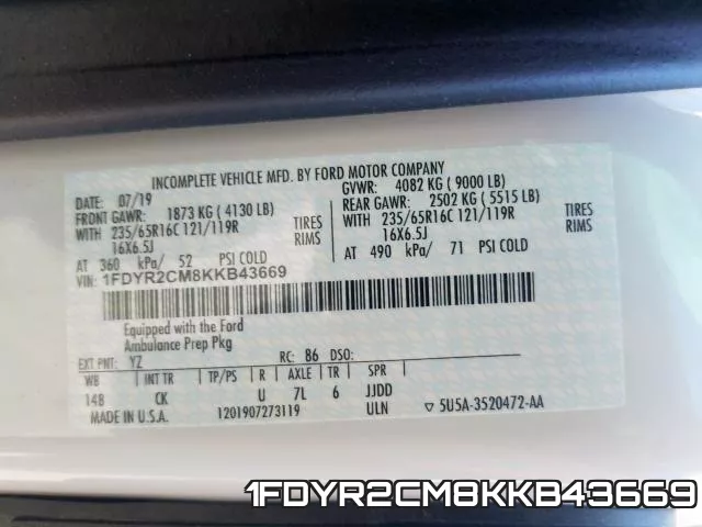 1FDYR2CM8KKB43669 фото 2