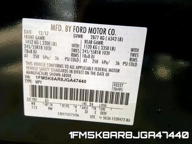 1FM5K8AR8JGA47440 фото 2