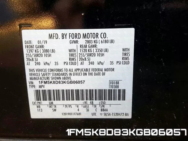 1FM5K8D83KGB06057 фото 2