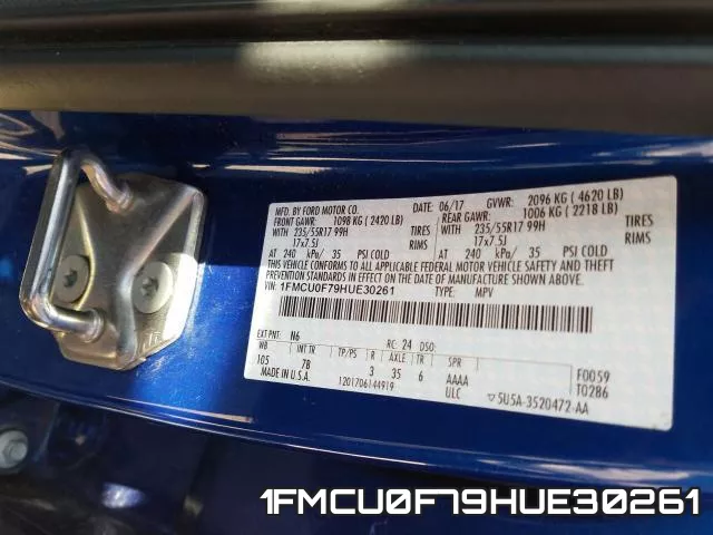 1FMCU0F79HUE30261 фото 2