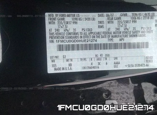 1FMCU0GD0HUE21274 фото 10