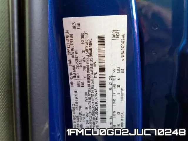1FMCU0GD2JUC70248 фото 2