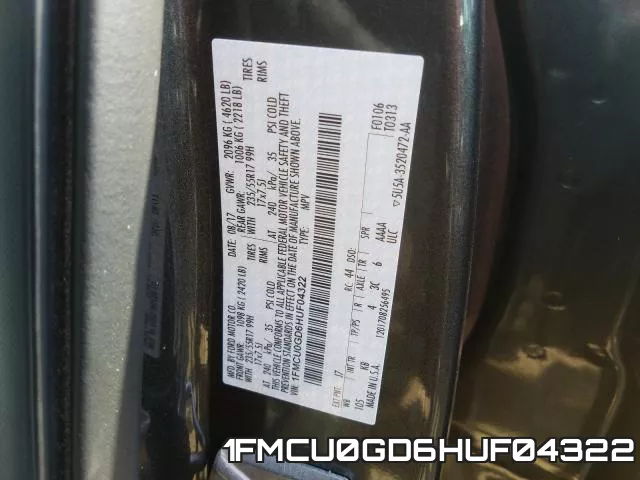 1FMCU0GD6HUF04322 фото 2
